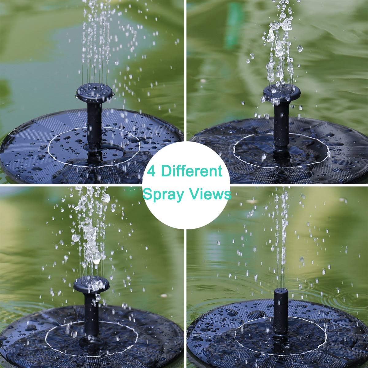 Solar Fountain Water Pump for Bird Bath, Mini Solar Powered, Outdoor Garden C99912