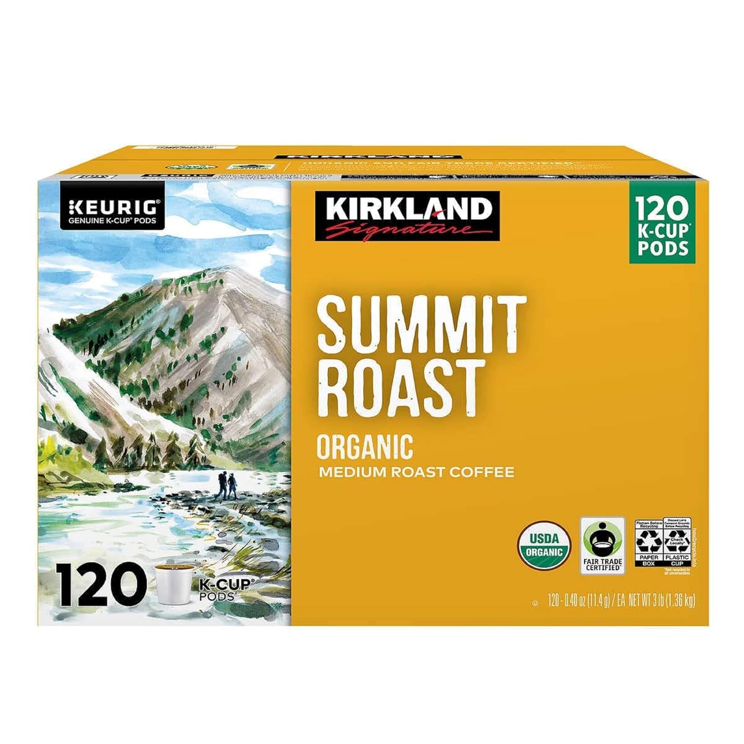 Organic Medium Roast Coffee Pods, 120 Count K517