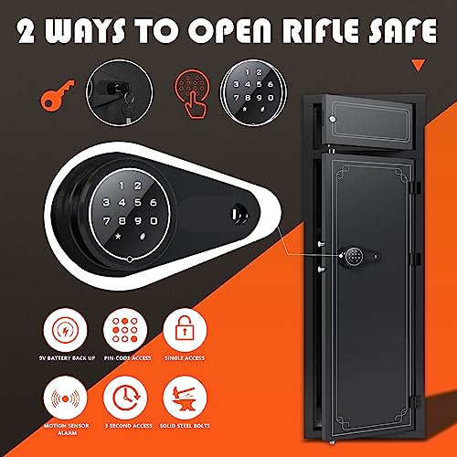 Gun Safe for Rifles and Pistols with Digital Keypad, Adjustable Shelves O38936