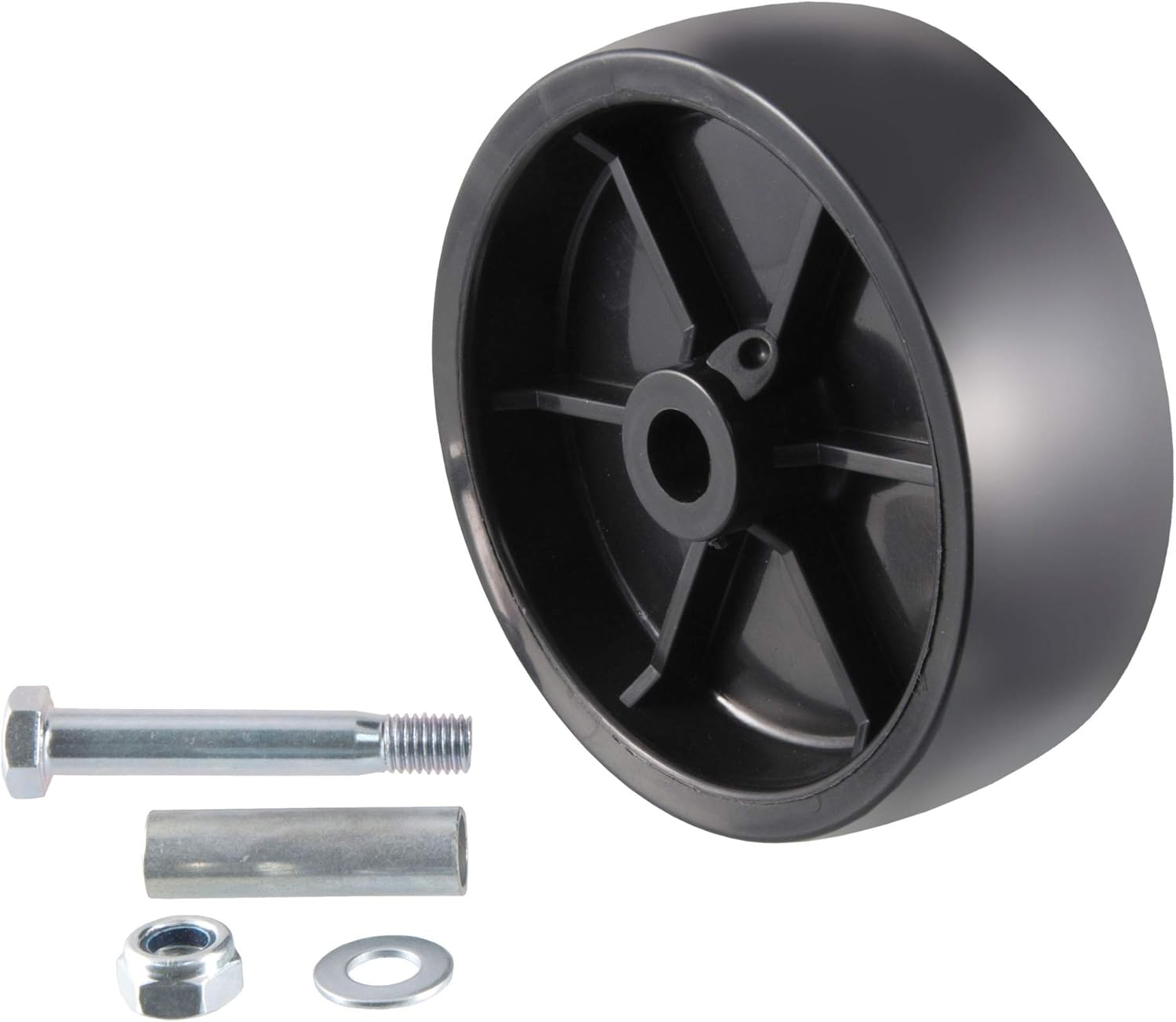 CURT 28912 6-Inch Replacement Boat Trailer Jack Wheel, BLACK PLASTIC