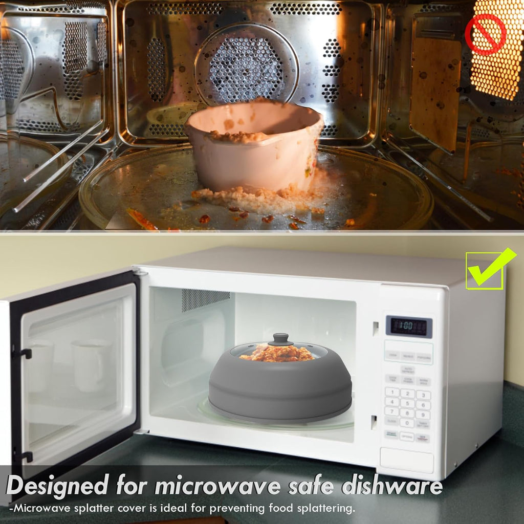 Microwave Splatter Cover with Collapsible Silicone, 10.5 Inch T148