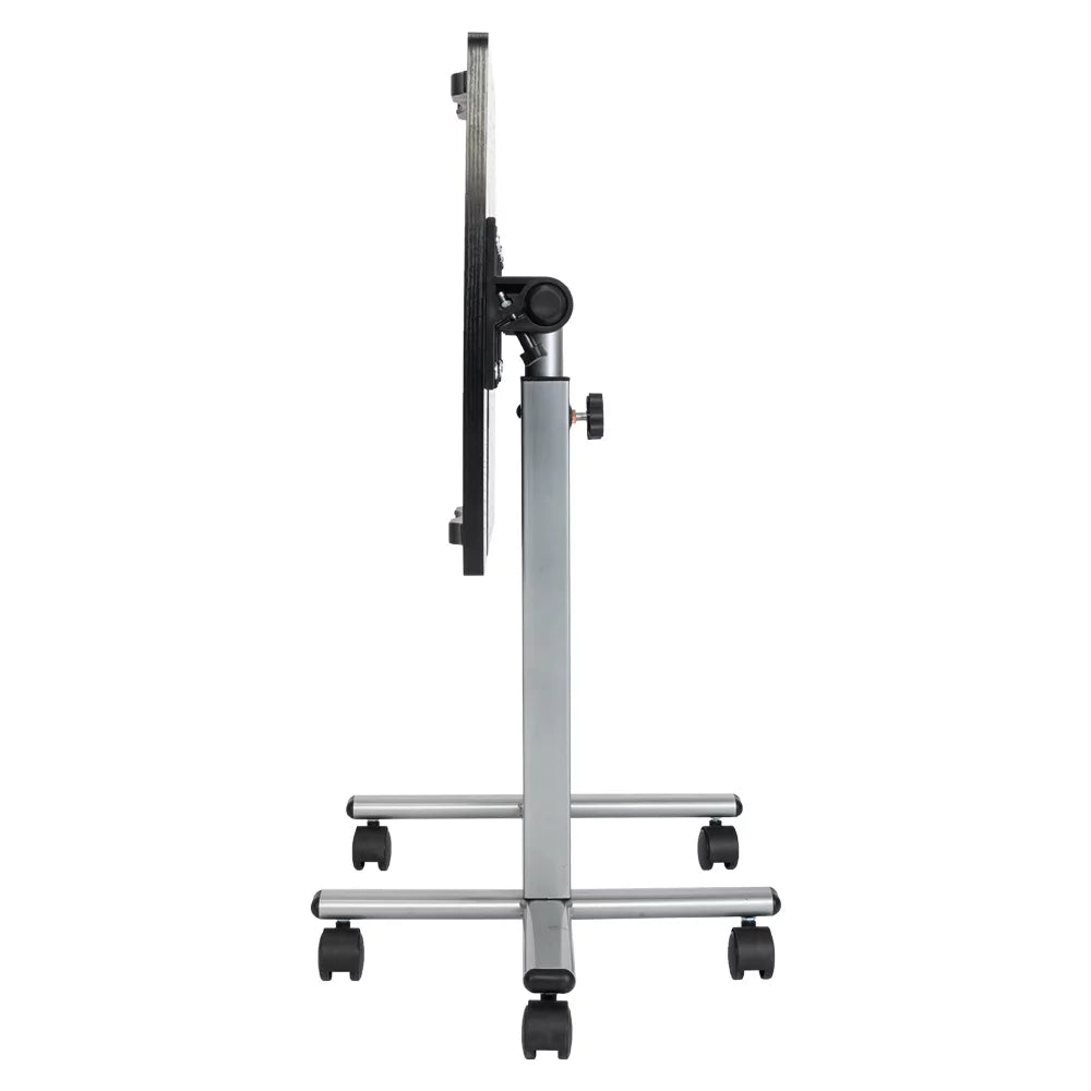 Five-Wheel Multifunctional Lifting Computer Desk, Black & Silver H712