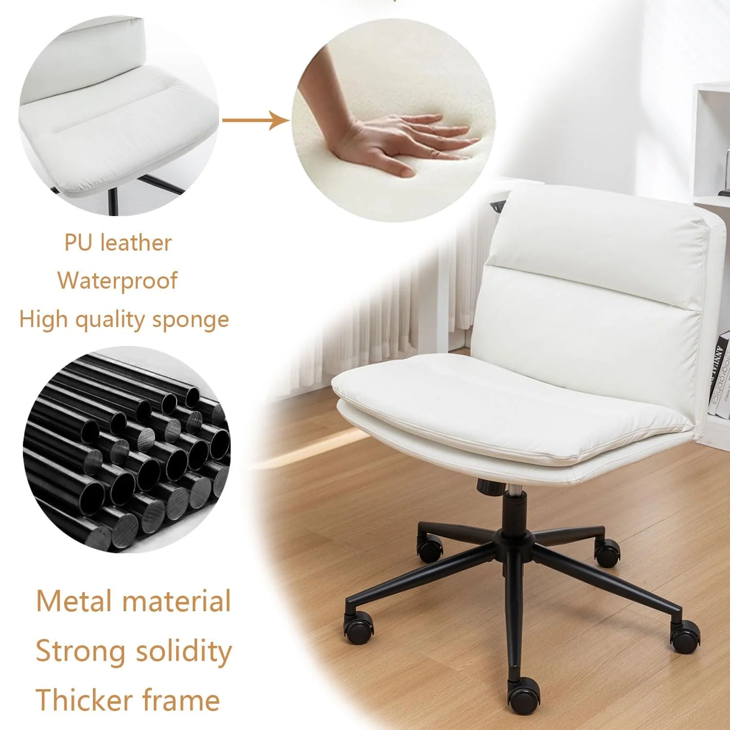 Criss Cross Chair with Wheels, Ergonomic Home Office Desk Chair L577794