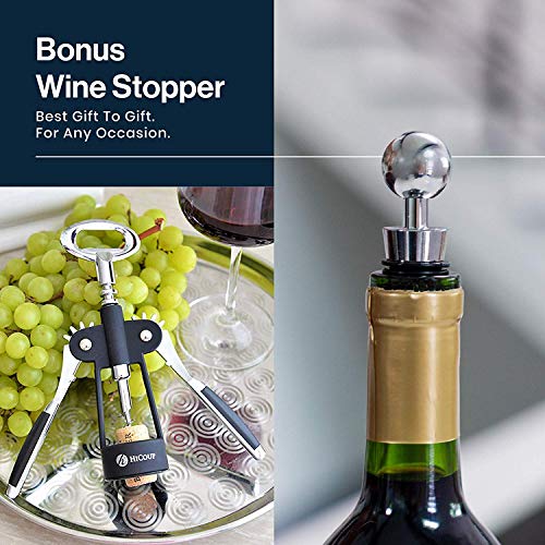 Wine Opener with Winged Grip and Stopper P183