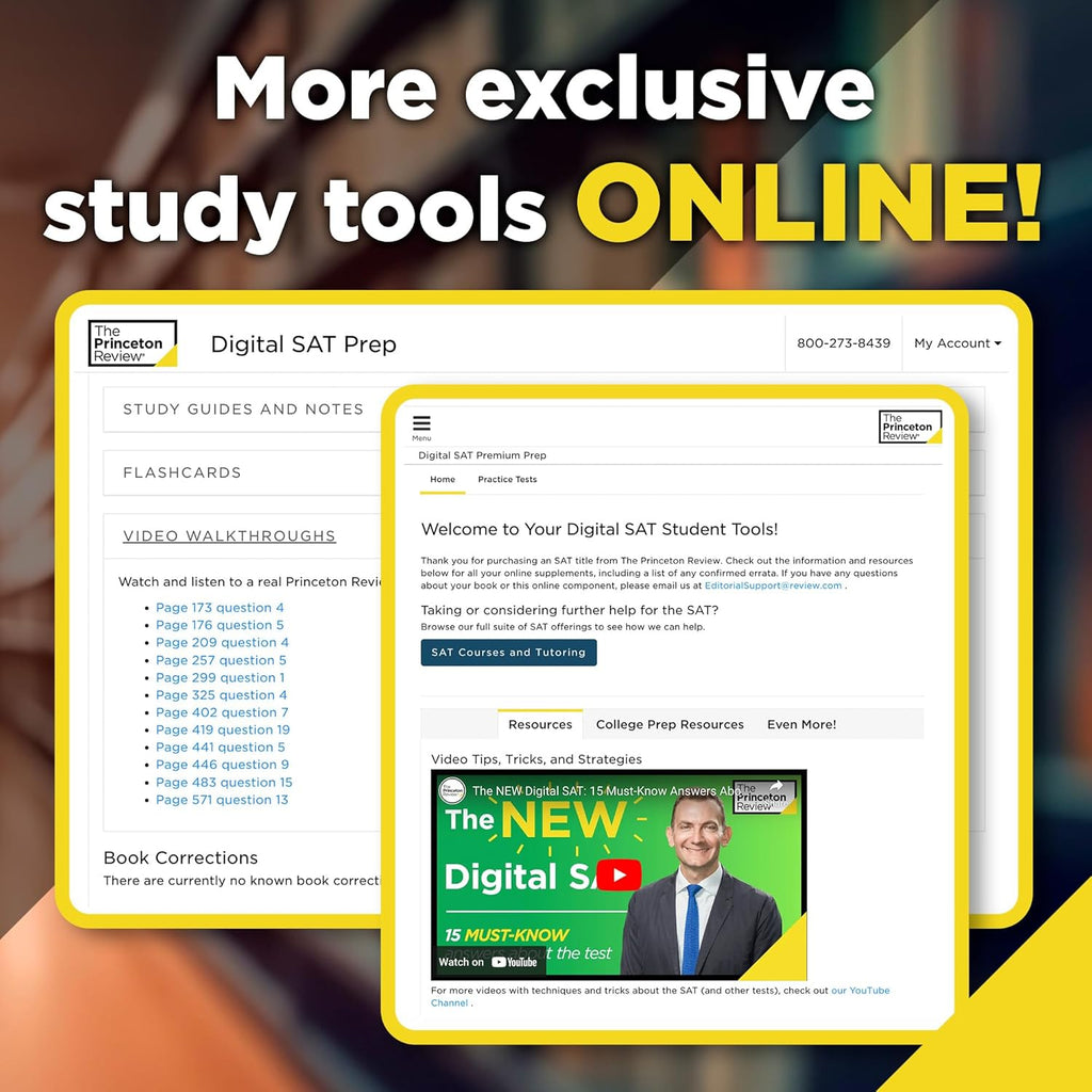 Digital SAT Premium Prep, 2025: 5 Full-Length Practice Tests + Online Flashcards & Review F400649