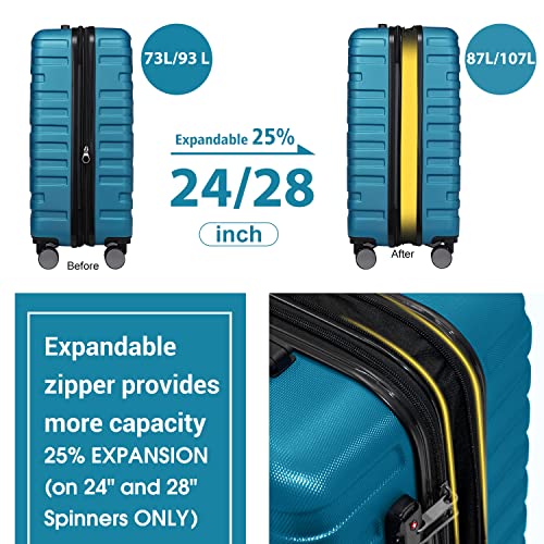 Luggage 5 Piece Set, Expandable Hard Shell Suitcases with Spinner Wheels and TSA Lock D53457