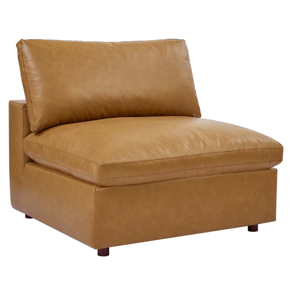 Vegan Leather 4-Piece Sectional Sofa in Tan H7830