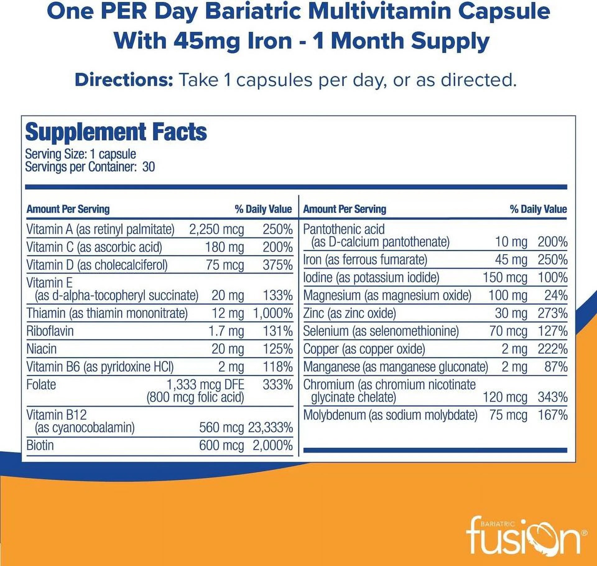 Multivitamin One per Day Capsules with Iron H382