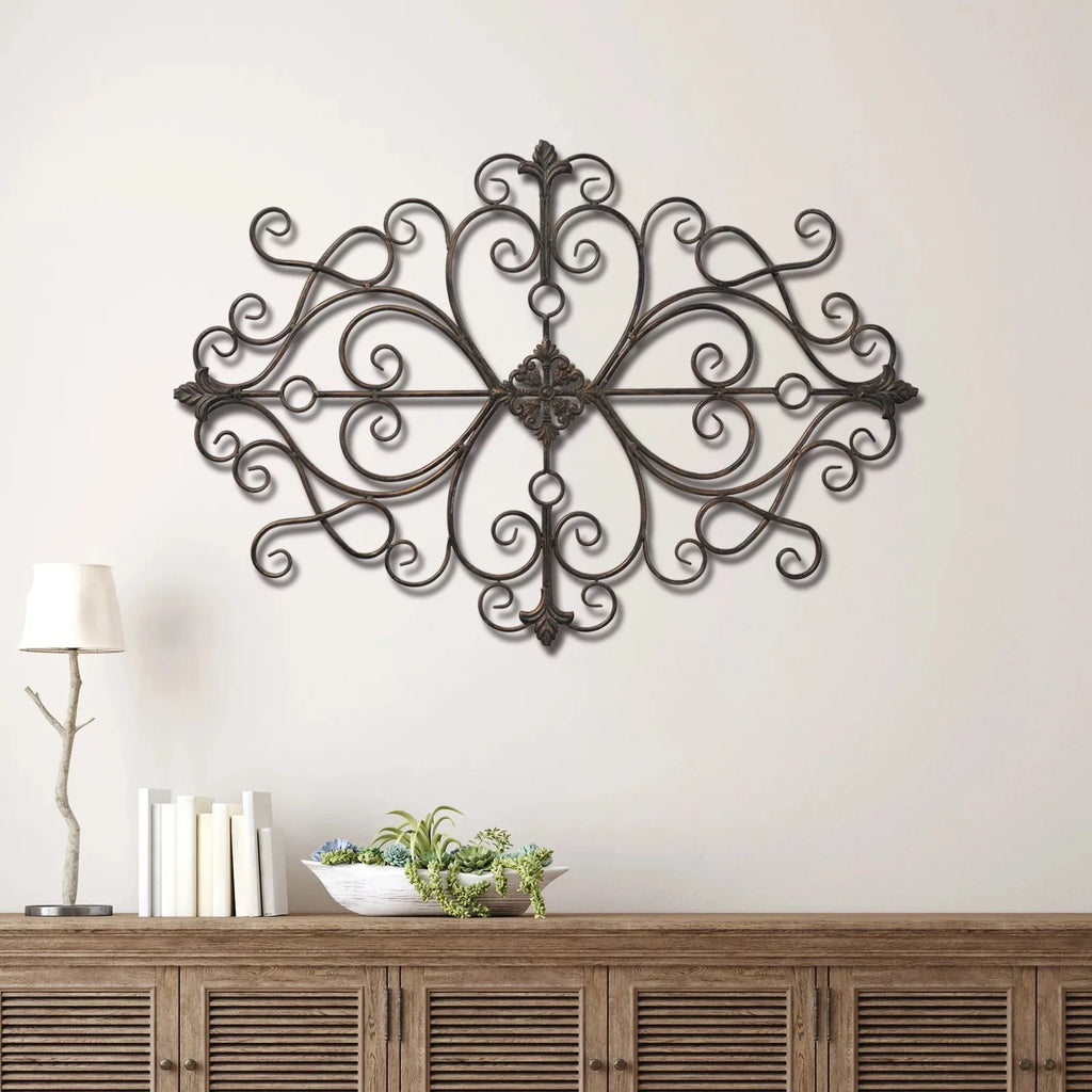 Rustic Metal Wall Art 36" x 24" Antique Wrought Iron Decor A2205