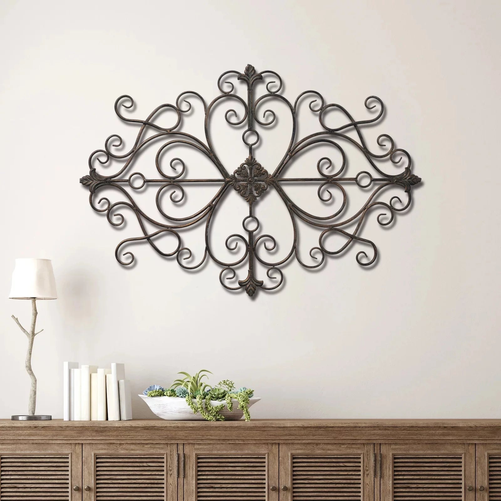 Rustic Metal Wall Art 36" x 24" Antique Wrought Iron Decor A2205