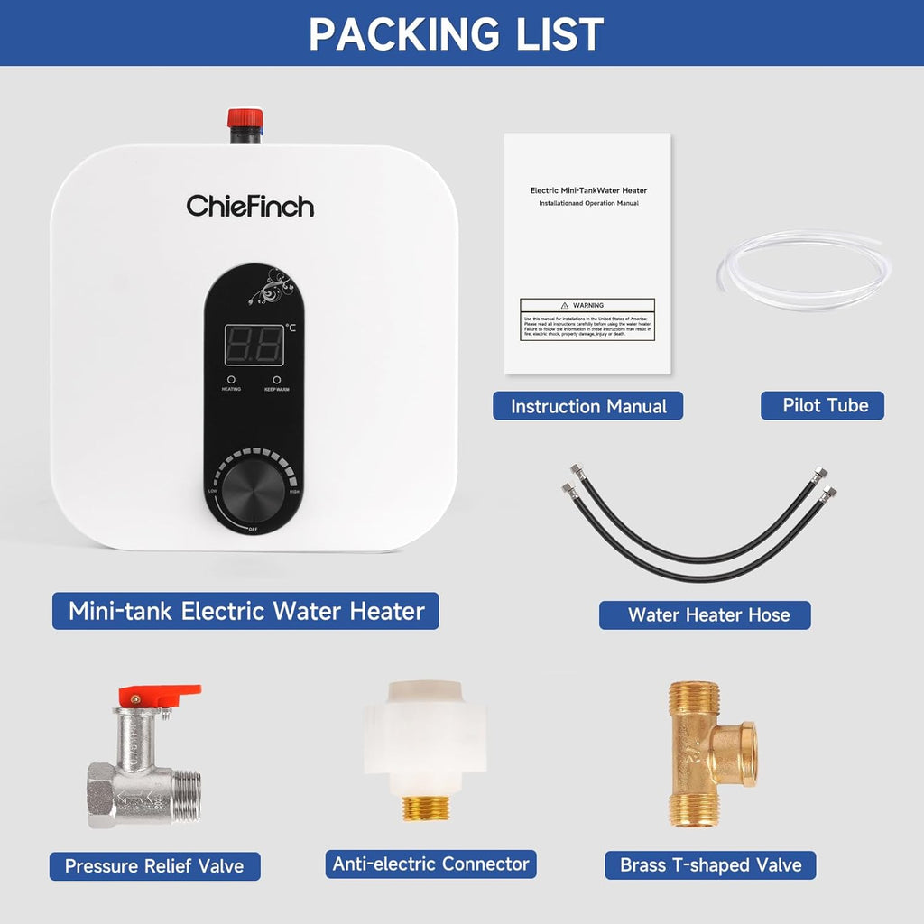 Under Sink Electric Water Heater 2.6 Gallon Point of Use Instant Hot Water, 110V 1500W G495
