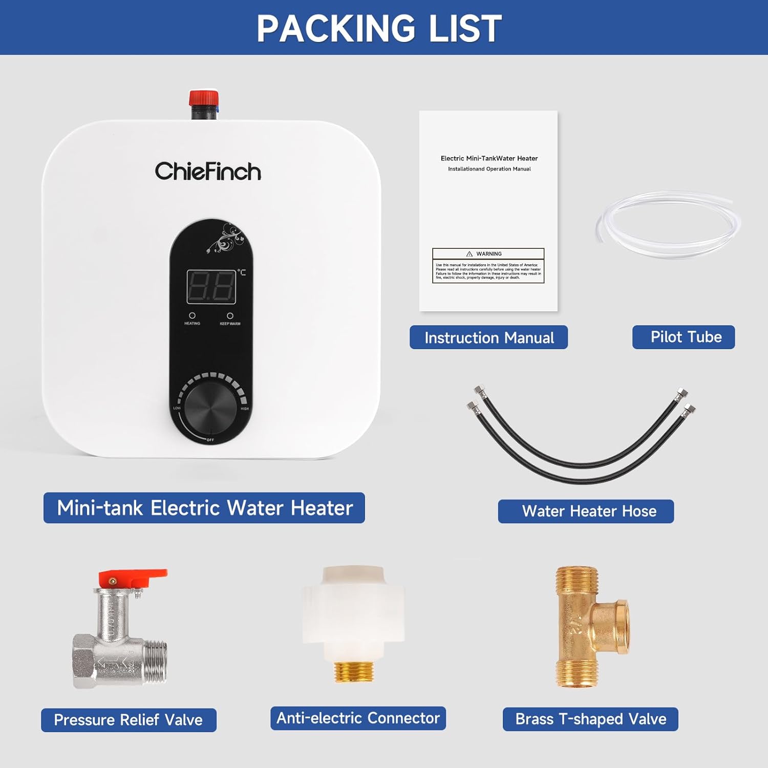 Under Sink Electric Water Heater 2.6 Gallon Point of Use Instant Hot Water, 110V 1500W G495