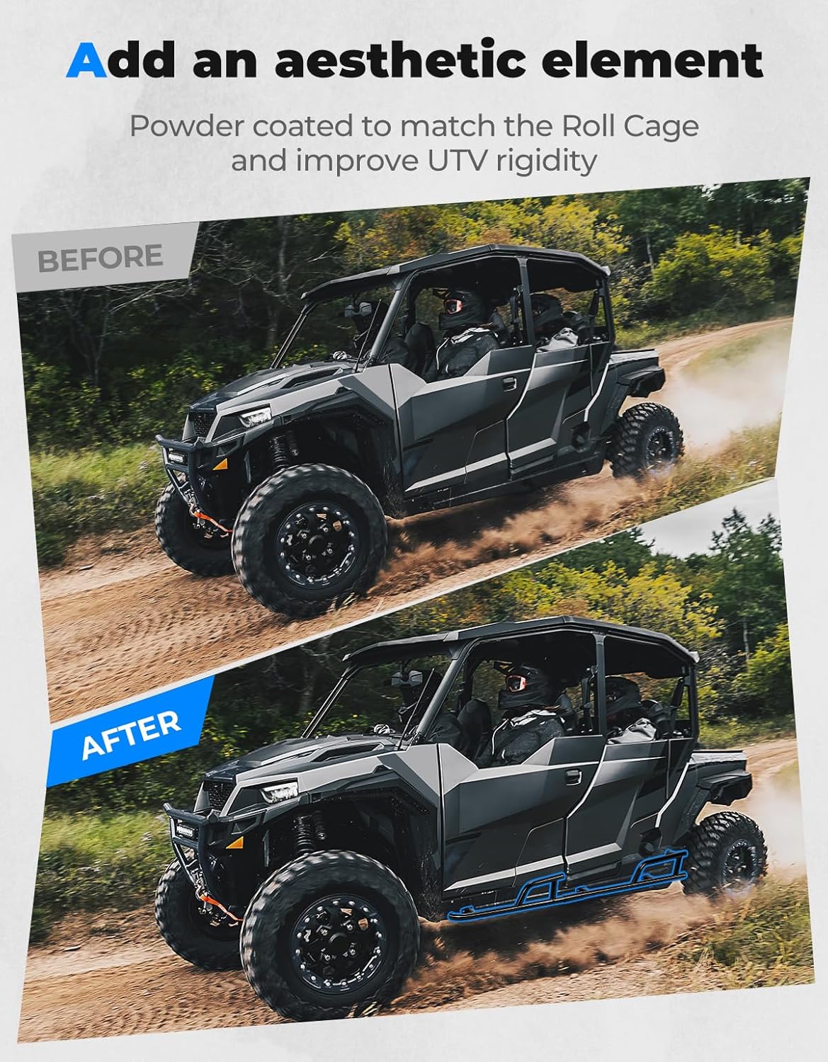 4 Seater Rock Sliders Nerf Bars Side Bumper Protection Frame Accessories S4399