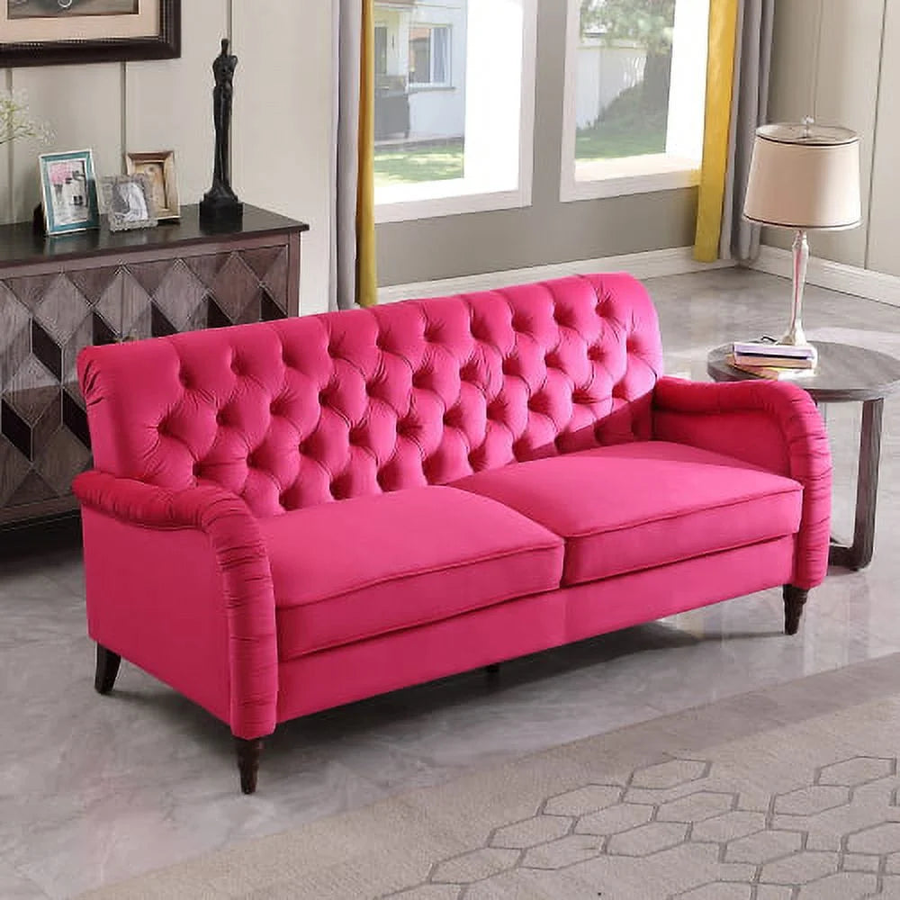 Rose red Chesterfield 3-seater modern sofa U47466
