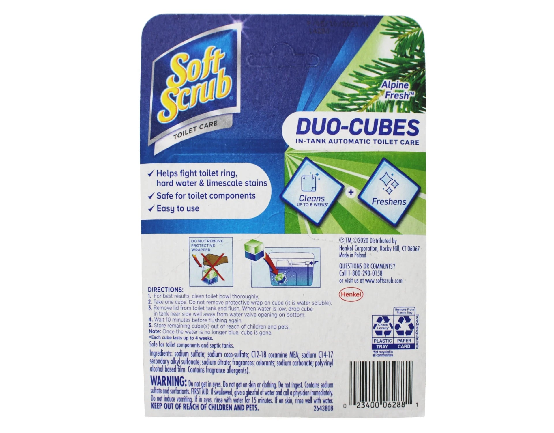 Toilet Cleaner Duo-Cubes, Alpine Fresh, 2 Count - 6 Pack T247