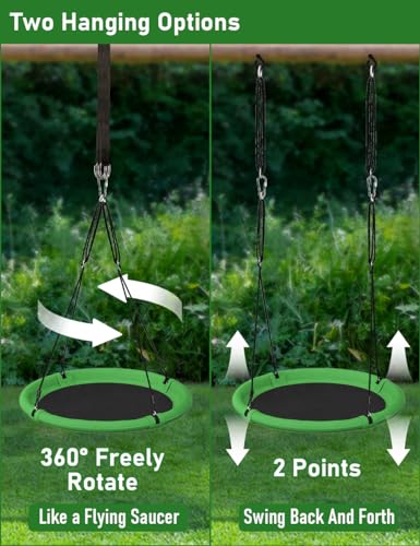 24 Inch Saucer Tree Swing Set for Kids & Adults, Outdoor Backyard Playground S647