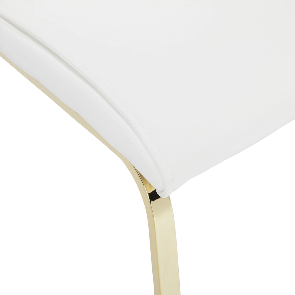 Gold Faux Leather Parsons Chairs (Set of 2) T33219