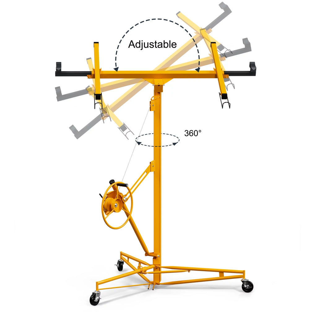 Drywall Rolling Lifter Panel, 150lb Capacity, Steel Telescopic Arm K5587