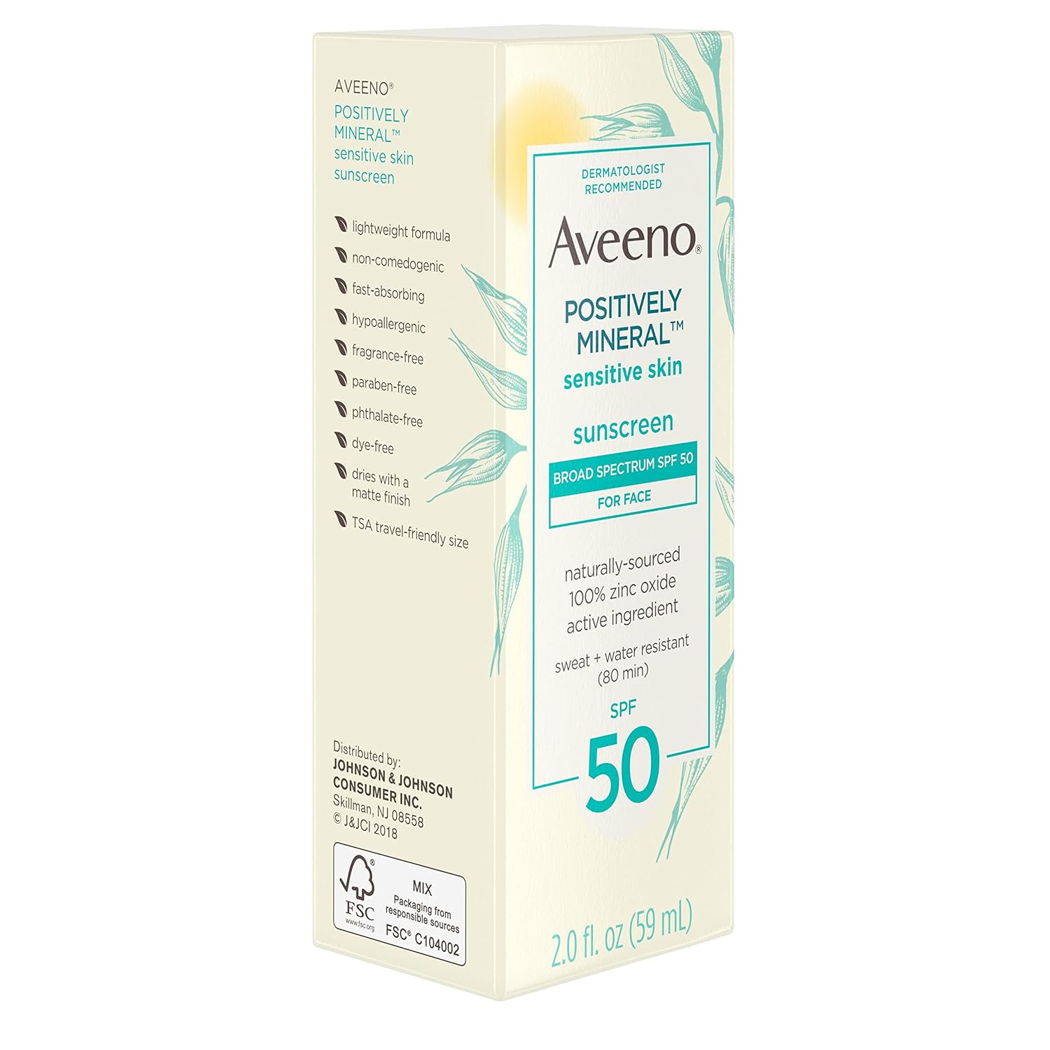 Mineral Sunscreen Lotion SPF 50 for Face, Lightweight, Travel-Size 2 fl. oz N764