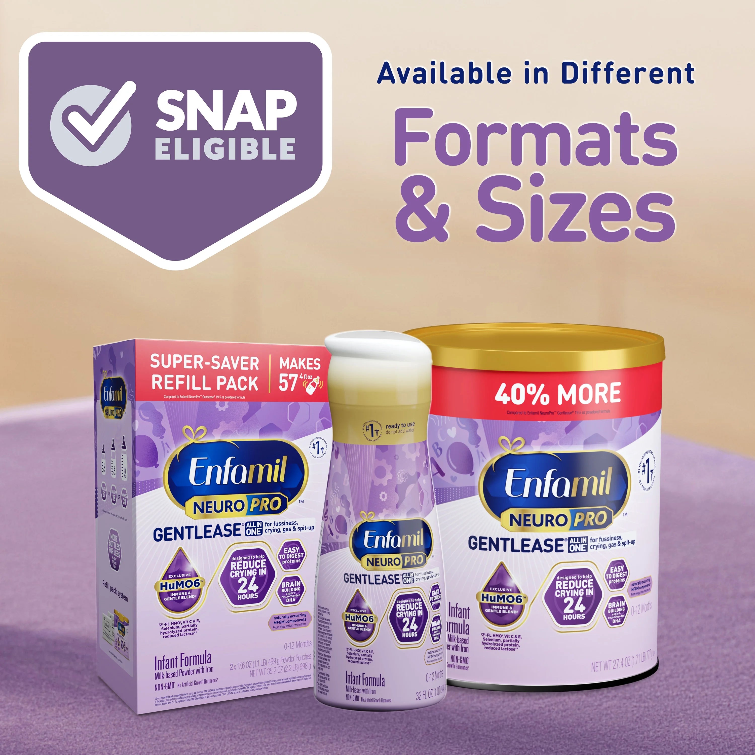 Baby Formula with DHA, Reduces Fussiness, Crying, Gas & Spit-up, Refill Box, 30.4 Oz J5284