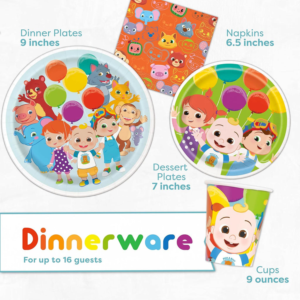 Party Supplies Set with Banner, Table Cover, Plates, Napkins, Cups and Sticker X47630