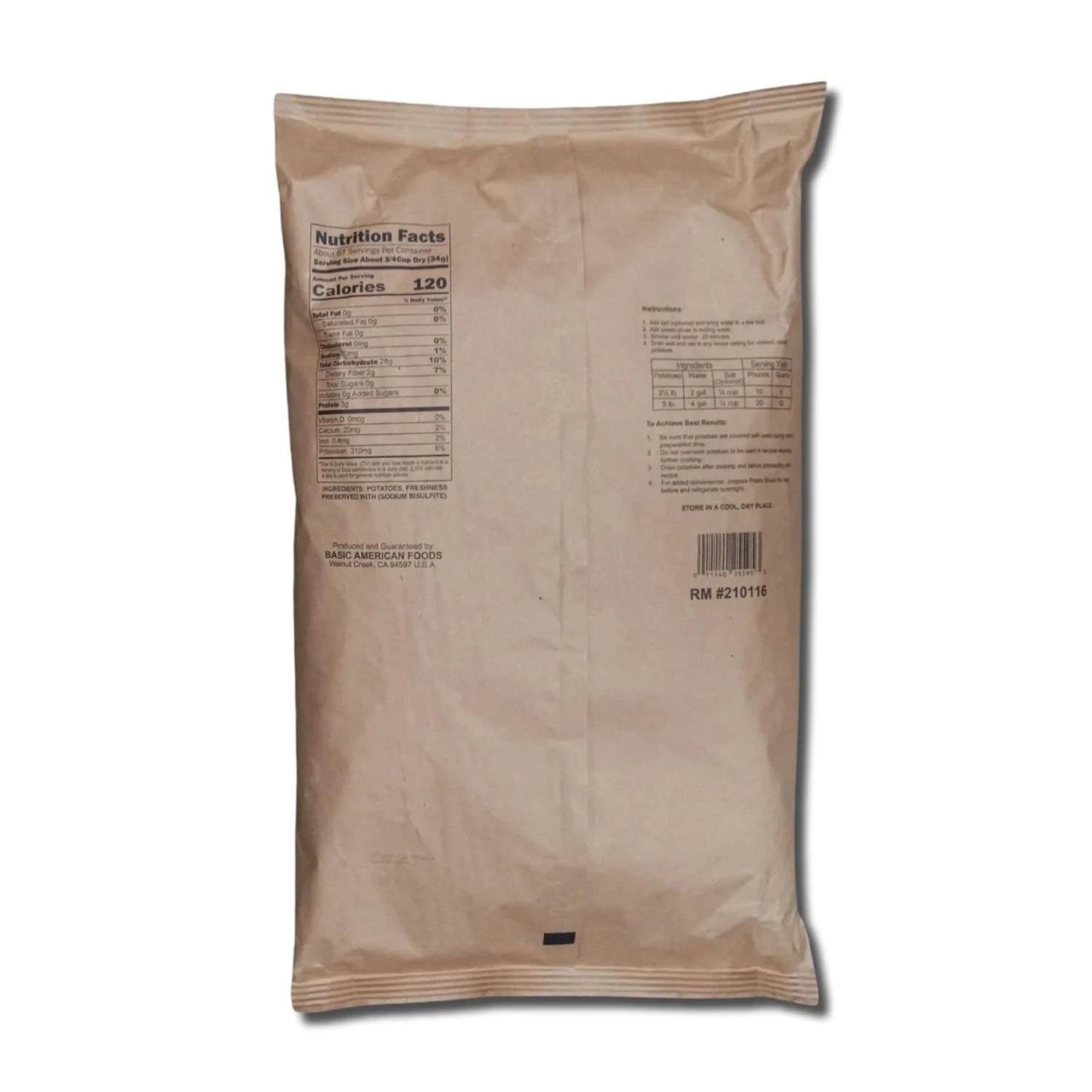 Dehydrated Potato Slices 5 Pound Bulk Bag A934375