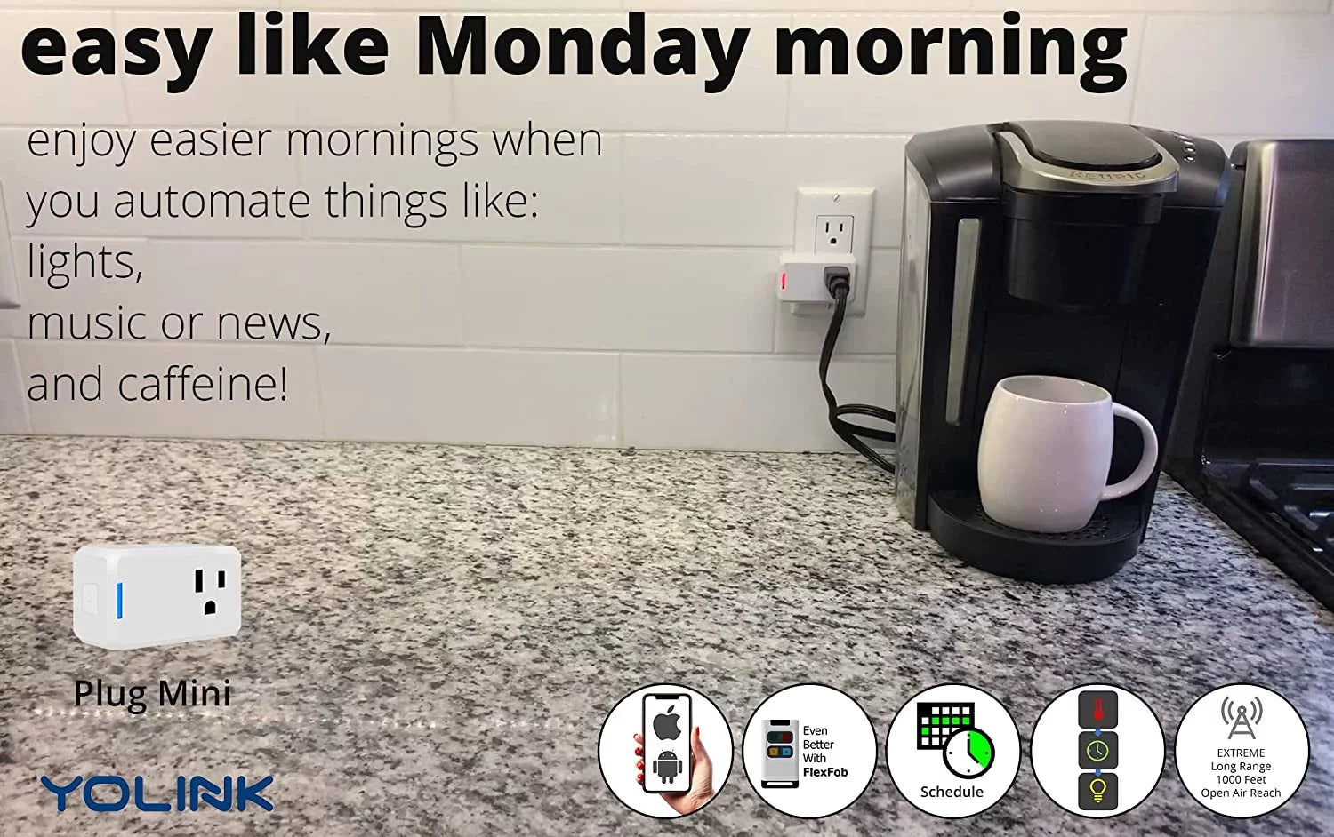 Smart Plug Mini Outlet, Long Range Remote Control, Works with Alexa and Google Assistant V253015